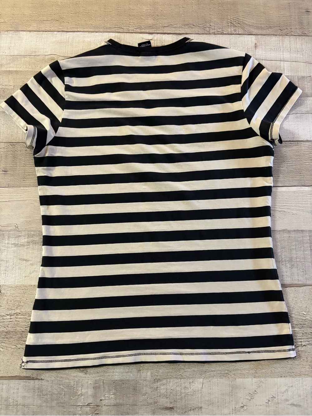 GAP Black and White Striped Short Sleeve Tee
